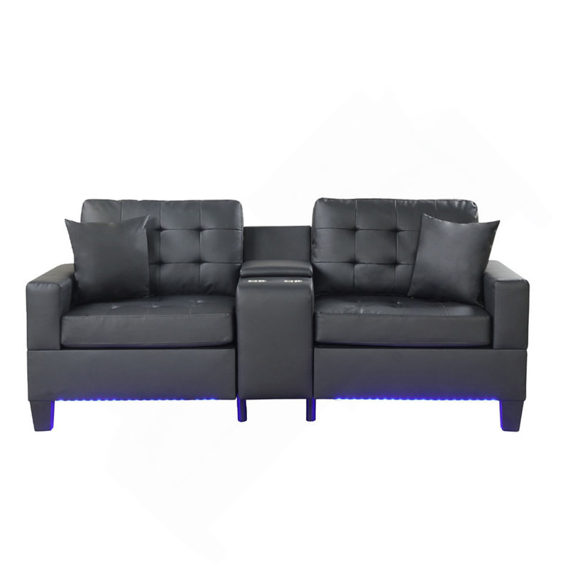 Canapé rembourré en PVC avec lumières DEL