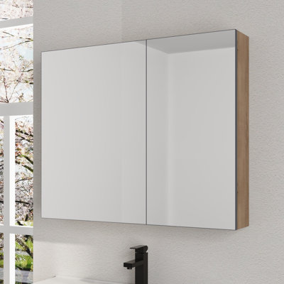 Armoire à pharmacie sans cadre Norvyn de 75,2 cm (29,63 po) de largeur, avec miroir et étagères en verre réglables