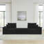 Canapé-lit modulaire en forme de L 79,5 po avec siège en tissu d'ameublement en L et siège repose-pieds amovible avec repose-pieds amovible - aucun assemblage requis-123040637