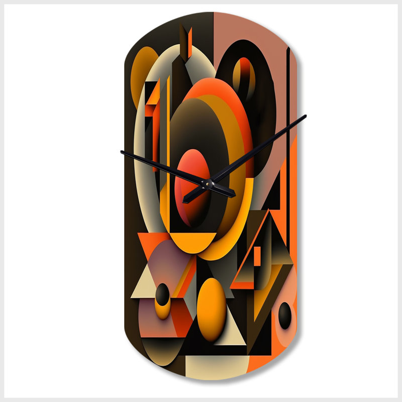 Horloge murale géométrique cylindrique multicolore Garside, Petit