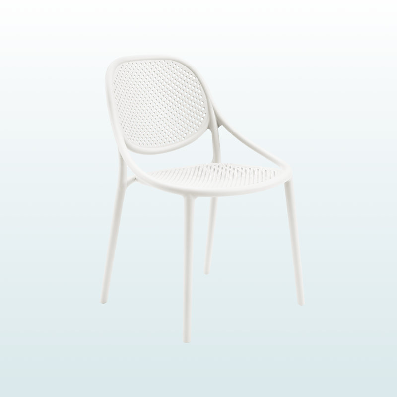 Ensemble de 4 chaises de patio moderne, White