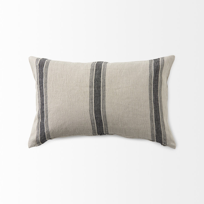 Sonia Striped Fabric Reversible Pillow Cover