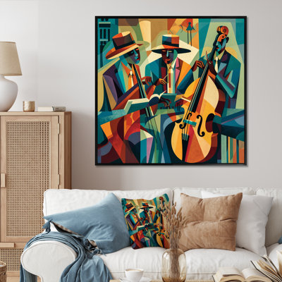 «Jazz Performance On Stage III - Music Jazz», reproduction d'art sur toile encadrée