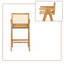 Ensemble de 2 chaises de salle à manger de style Mid-Century moderne en bois avec assise et dossier en rotin tissé-997321157