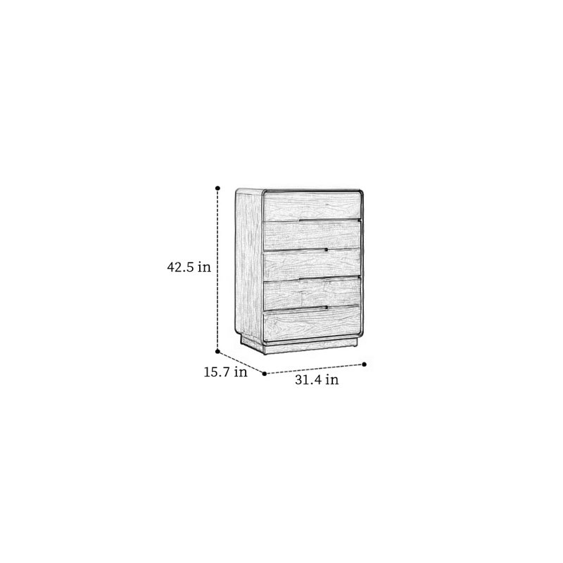 Black Walnut 5-Drawer Dresser