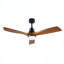 Ventilateur de plafond moderne 52 pouces avec 3 pales en bois massif et moteur à courant continu réversible