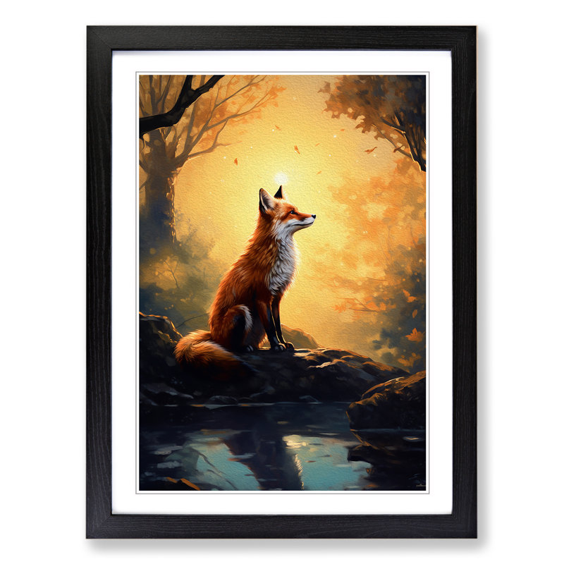 Single Picture Frame Print on Wood, 34cm H x 25cm W, Black Framed
