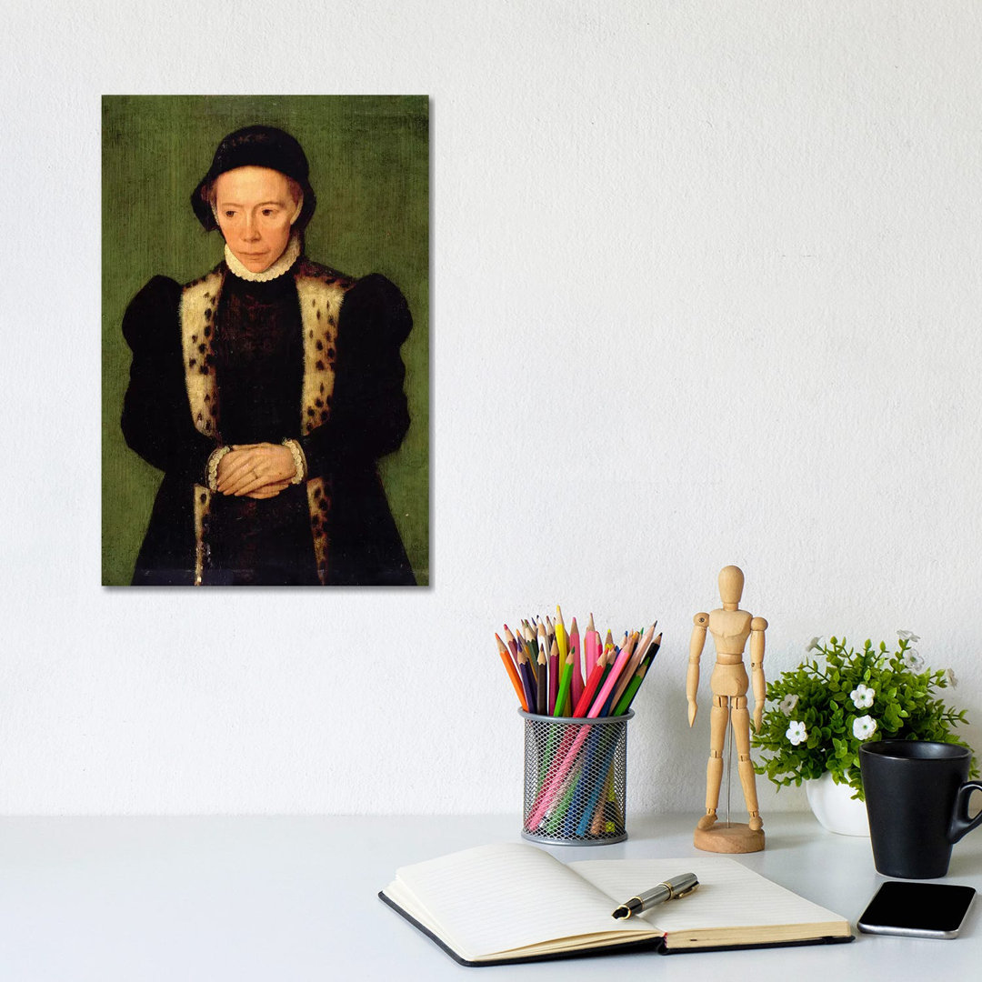 Portrait Of A Woman by Catharina Van Hemessen - Wrapped Canvas Painting