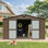 Remise de jardin 11 pi x 12,5 pi avec structure en métal, acier galvanisé, porte verrouillable et fenêtres, rangement utilitaire (grand outil en acier brun 12,5 pi, extérieur