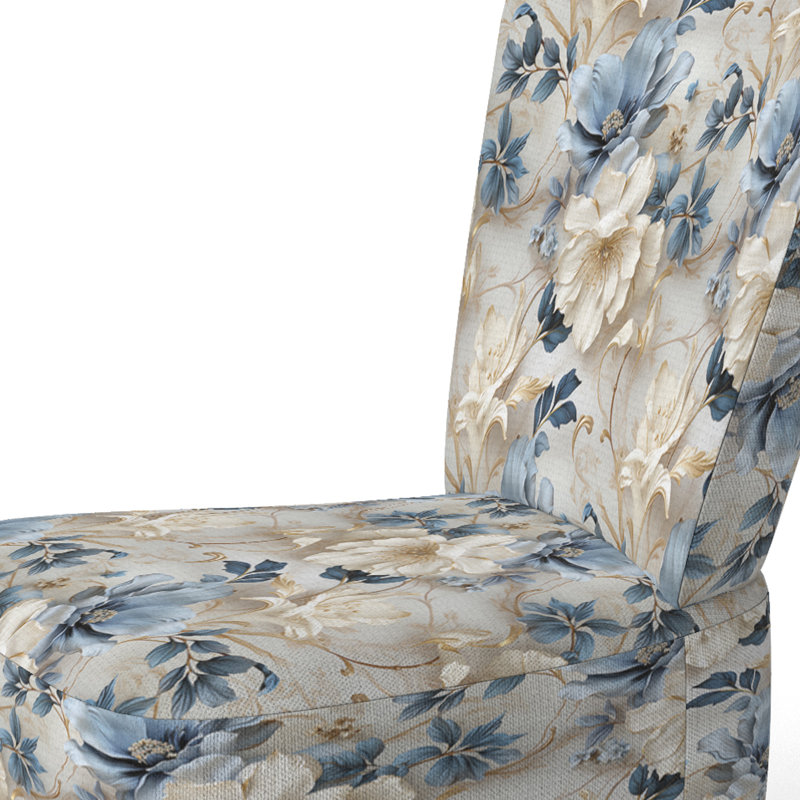 Chaise d'appoint rembourrée Cottage A, Motif victorien floral éthéré rococo XVI