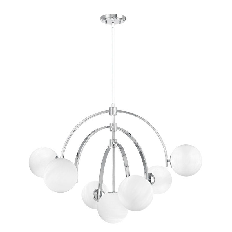 Marias 7-Light Chandelier in Polished Nickel, Polished Nickel
