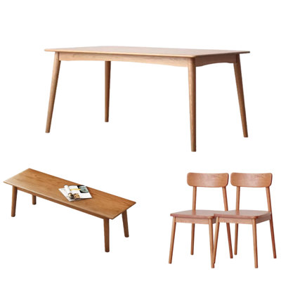 Table rectangulaire en bois massif domestique simple