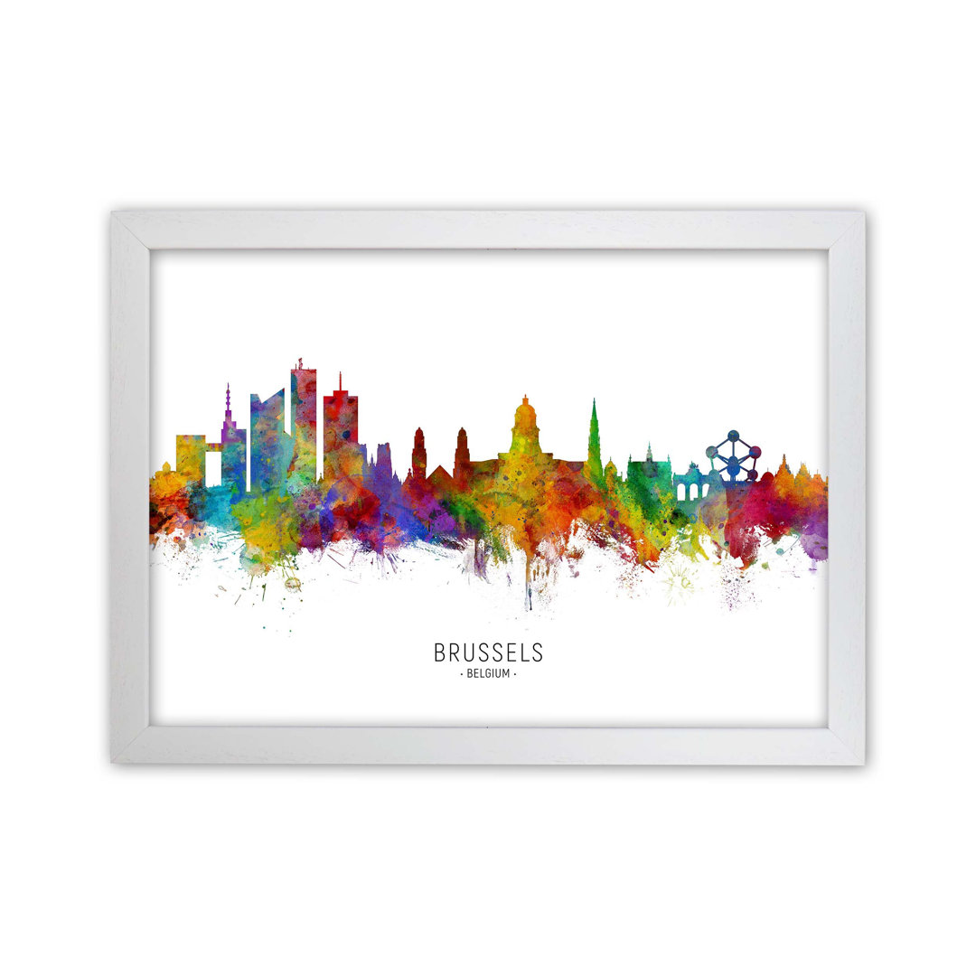 Brussels Belgium Skyline by Michael Tompsett - Print