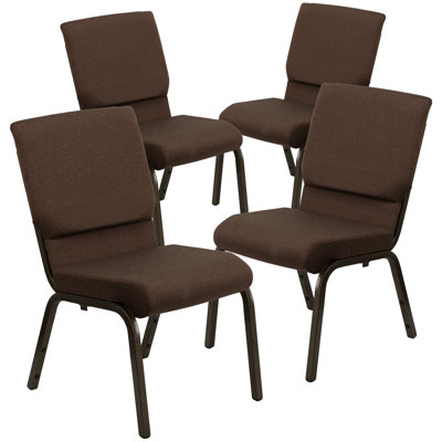 Rayleigh 18.5"W Dot Fabric Stacking Church Chair