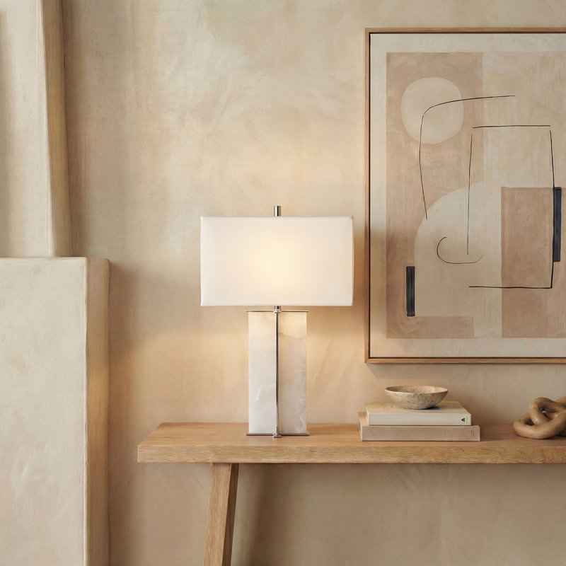 Pulcherie Table Lamp, White/Black