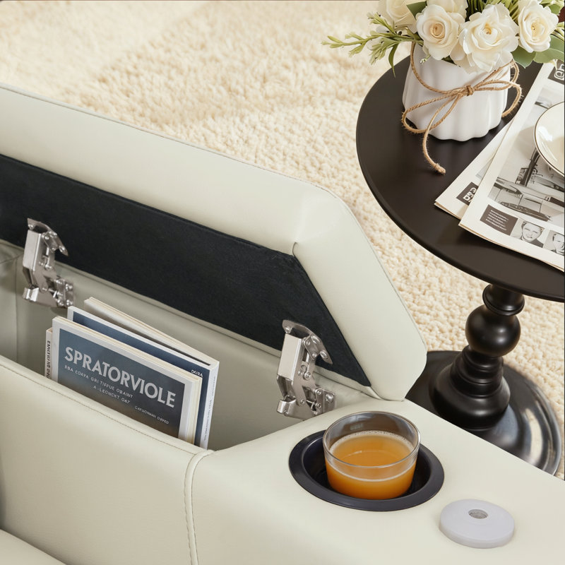Siège de cinéma inclinable électrique avec appui-tête réglable et soutien lombaire, Beige