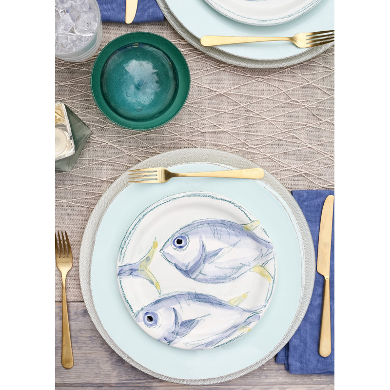 Lastra Handmade Italian Stoneware Dinner Plate, Aqua