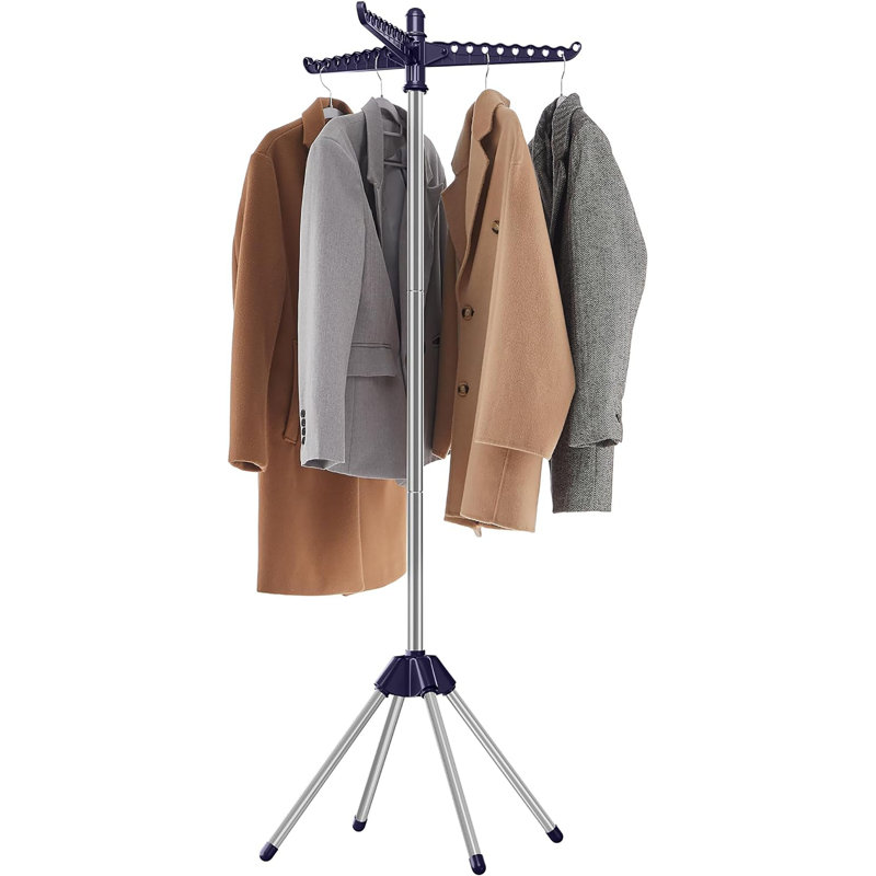 Séchoir à linge rotatif / parapluie, Bleu / Argent