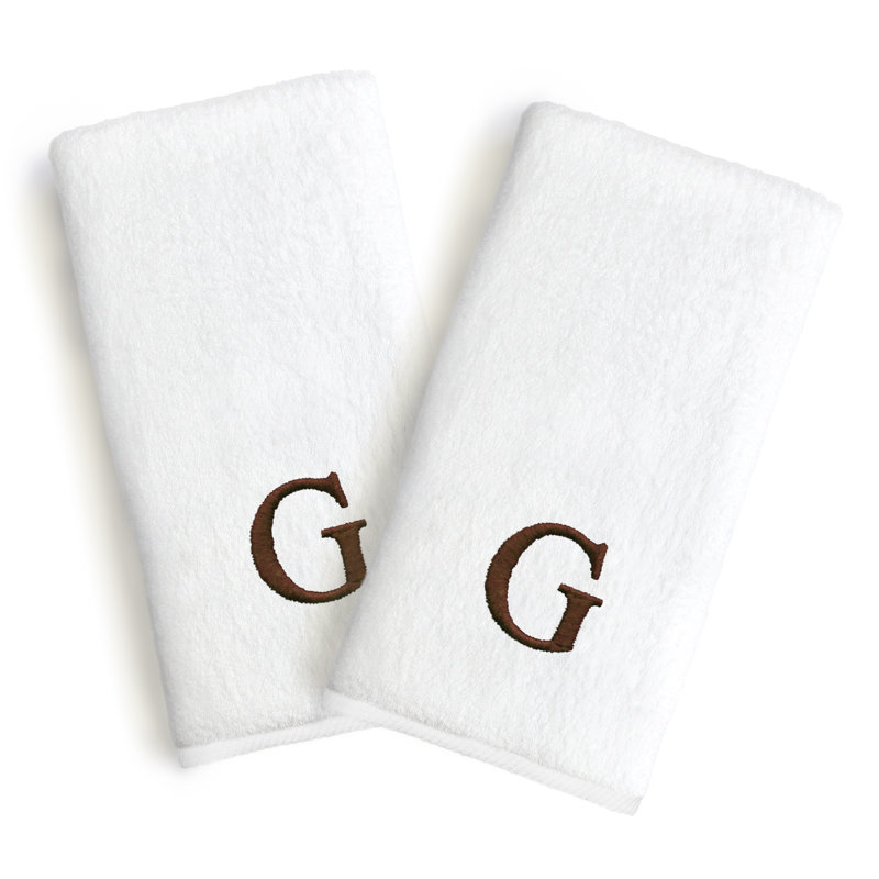 Ensemble de serviettes en coton turc 2 pièces Soft Twist, Lettre : G