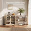 Buffet modulaire avec porte vitrée cintrée, couleur sable-961070019