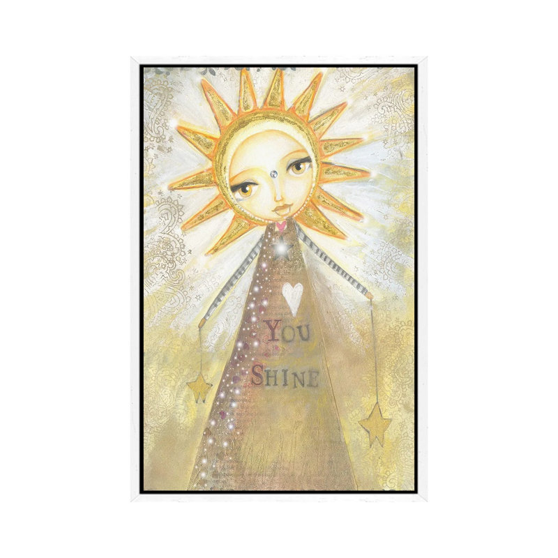 You Shine by Tamara Laporte - Painting on Canvas, 66.04cm H x 45.72cm W x 3.81cm D, White Framed