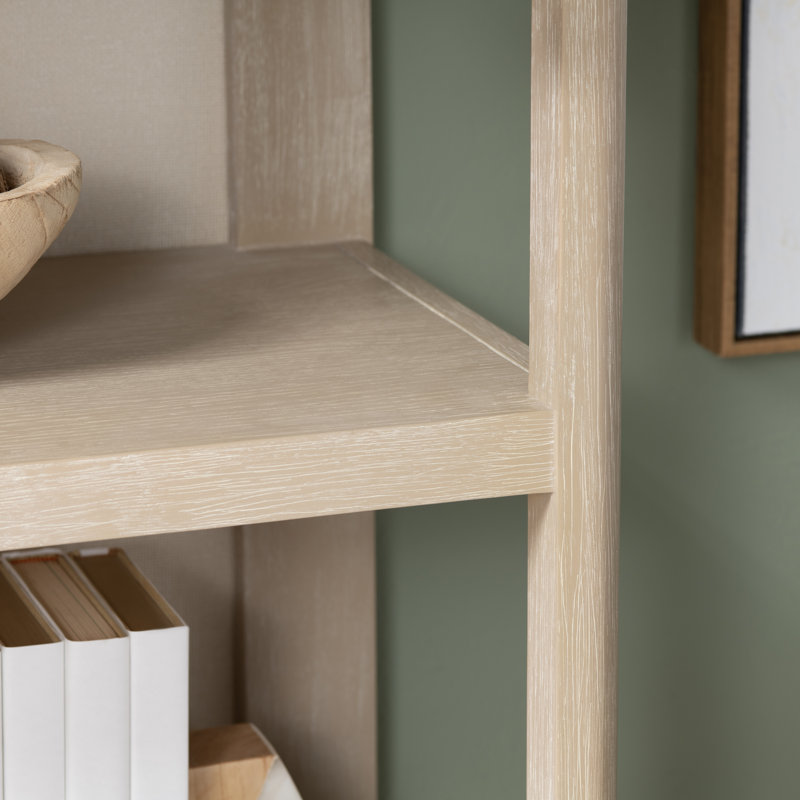 Winger 4 Shelf Etagere_ Bookcase With Rafia Back