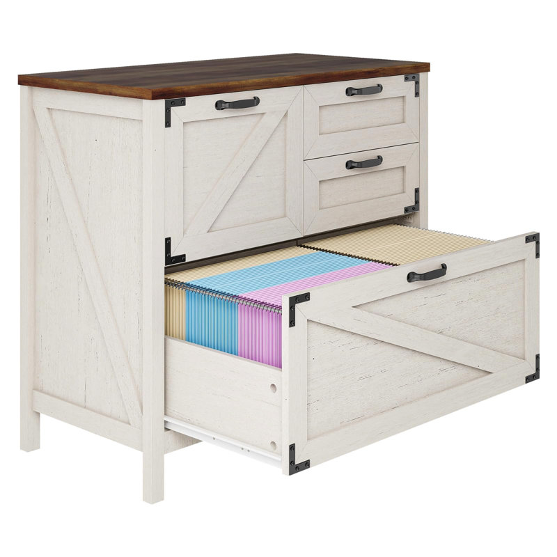 Classeur latéral en bois à 4 tiroirs pour dossiers suspendus format lettre / A4 / format légal, Blanc