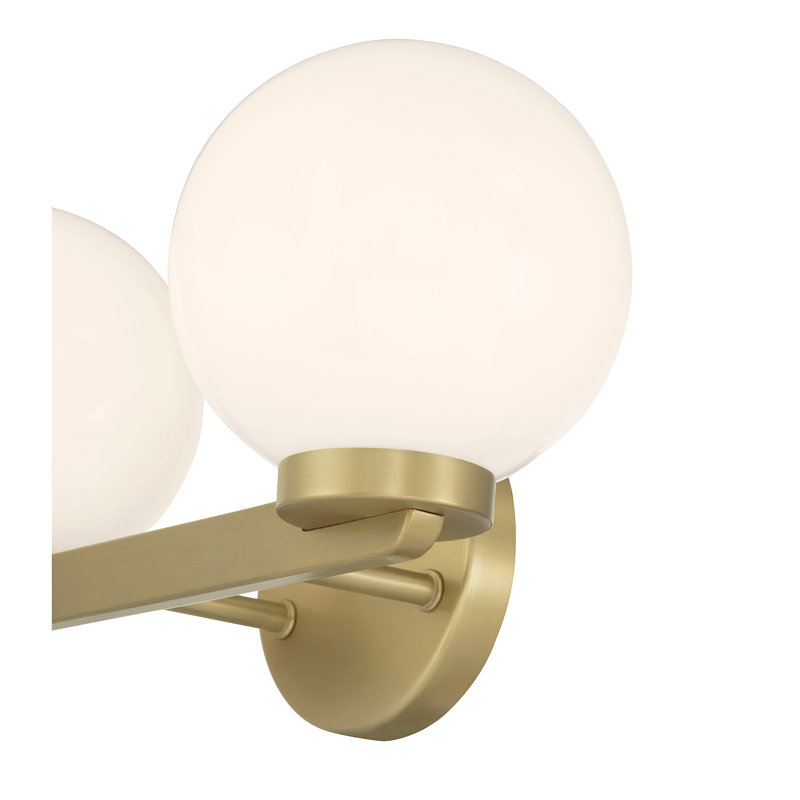 Meuble-lavabo 2 lumières Alvida, H 8 po x l 14 po x P 7 po, Laiton, Deux lumières