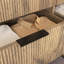 Rangement multifonctionnel à six tiroirs avec présentoir de table et poignées exquises, 47,2 x 15,7 x 29,6 po, coins arrondis en métal, armoire à assemblage facile dans un style moderne, coins pour, présentoir, à