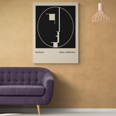 Bauhaus Head Emblem - Wrapped Canvas Print