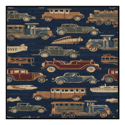 Machine Washable Transportation Gray Area Rug