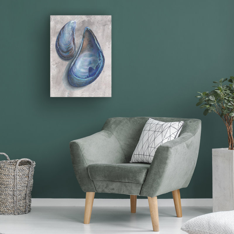 Art sur toile «coquille de moule», H 19 po x l 14 po