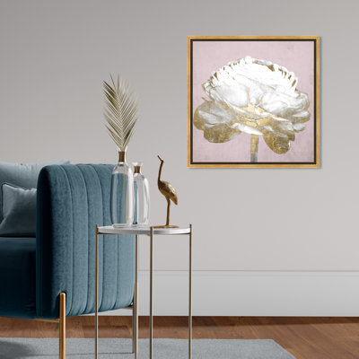 " Floral And Botanical Blush Gold Luxe Flower, Modern & Contemporary White " by Oliver Gal