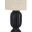 Sahana Black Ribbed Slim Wood Table Lamp