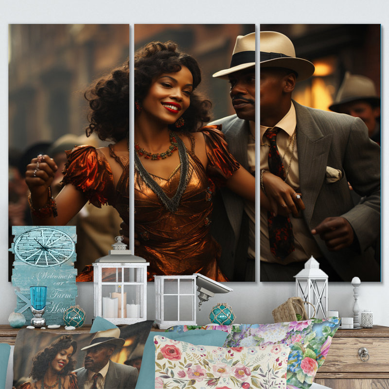 Jazz Harlem Renaissance III 3 pièces, H 32 po x l 48 po x P 1 po