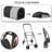 Foldable Pet Stroller with Double Detachable Carriers, Folding Dog Cat Jogger Stroller with Tether-95924706
