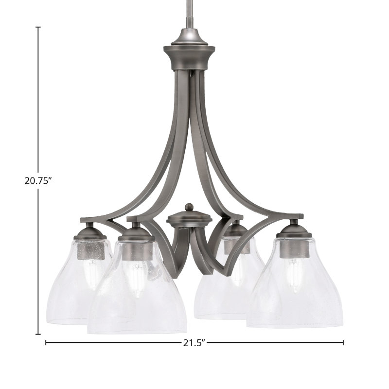 Lustre 4 lumières Zilo avec verre 6,25 po Zilo, Graphite, Clair