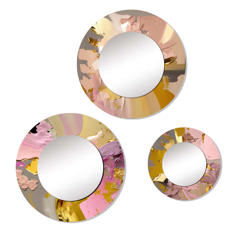 Miroir rétro rose et or rétro