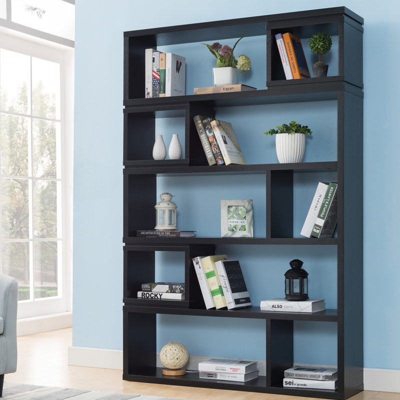 Klement 185cm H x 120cm W Geometric Bookcase
