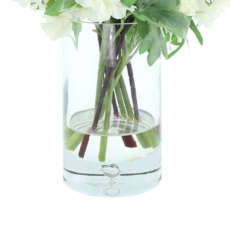Delphinium And Cherry Blossom In Glass Vase