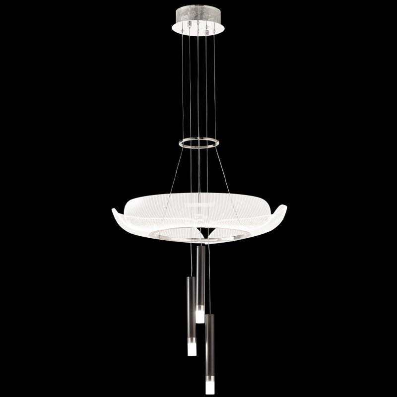 Lustre à DEL de conception contemporaine, H 24 po x l 24 po x P 30 po