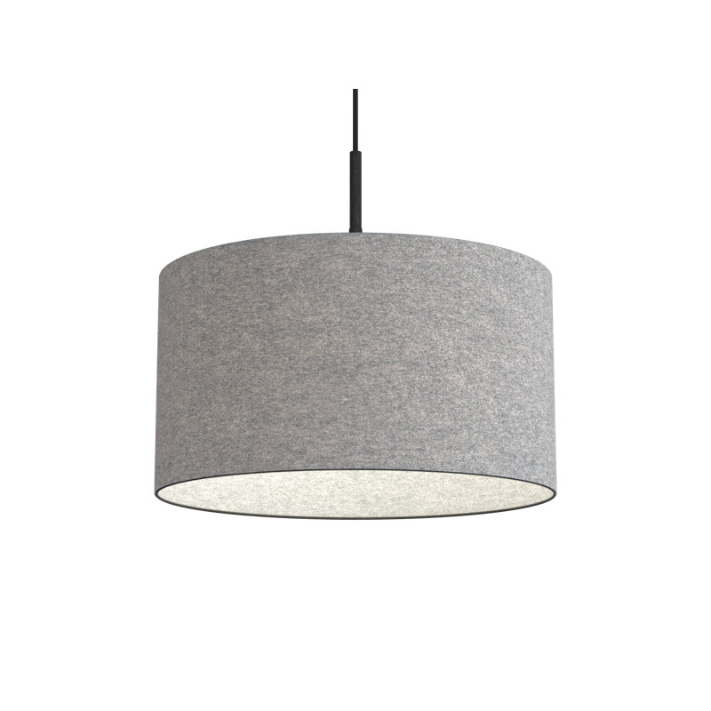 1 - Light Drum Pendant, 22cm H x 40cm W x 40cm D, Grey