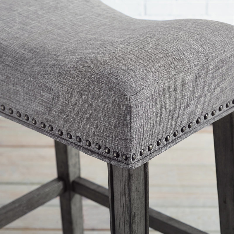 Upholstered Counter Stool, Gray, Gray
