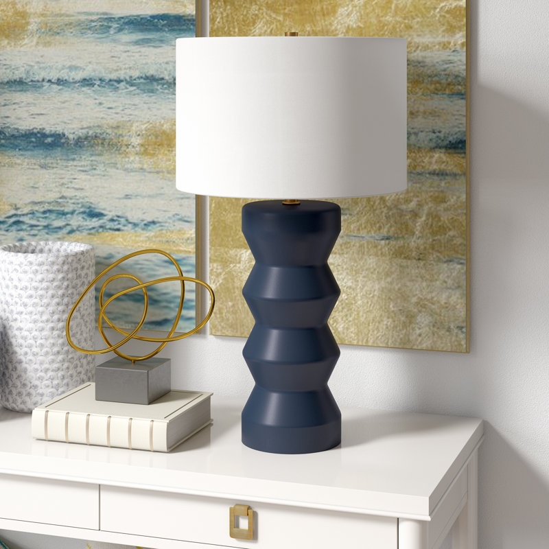 Lampe de table standard 26,5 "Dublin, Bleu marine mat