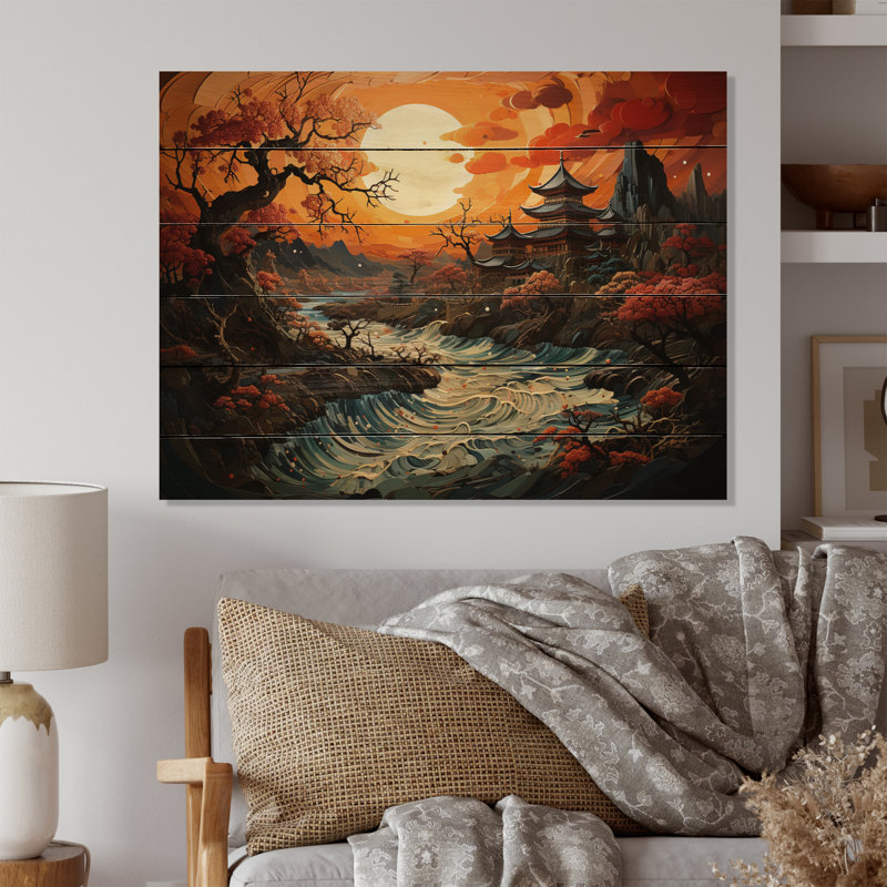«Izybella China Art Dynastic Echoes IV» sur impression sur bois, H 24 po x l 32 po x P 0,78 po