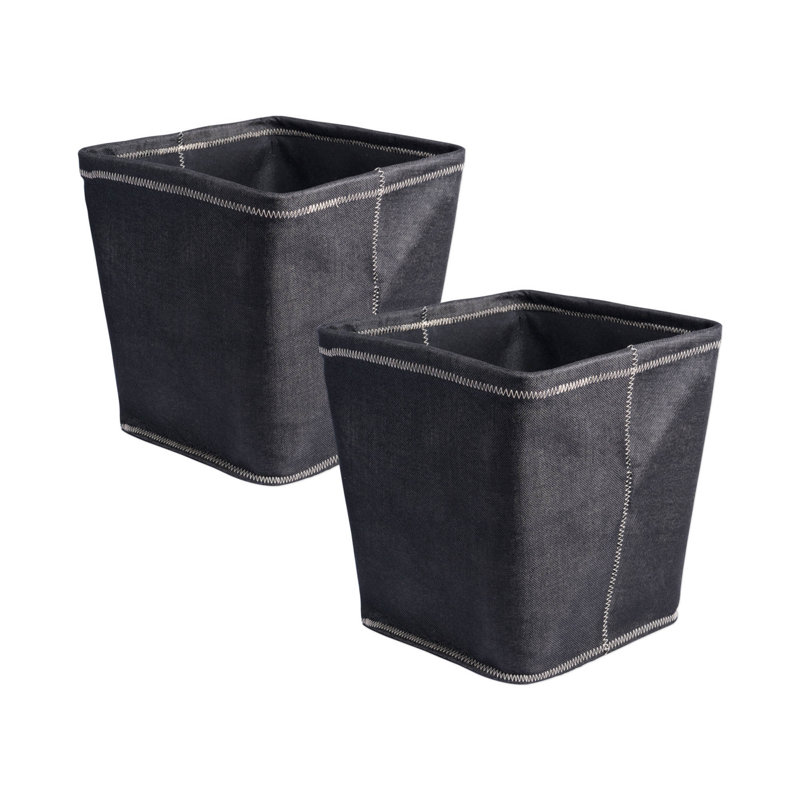 Bac en tissu de trapézoïde en polychlorure d’Amarillys, H 11 po x l 11 po x P 11 po, Noir