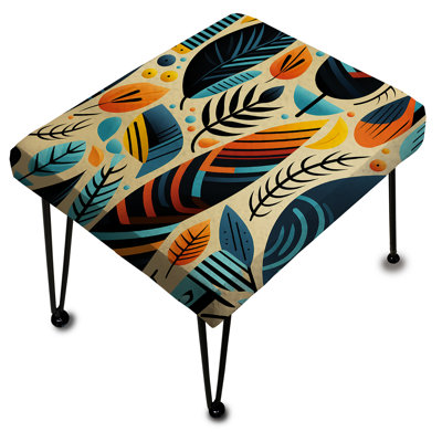 Beige et bleu Urban Chic Geometric - Repose-pieds rectangulaire géométrique
