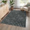 Machine Washable Rug Modern Plaid Rug Soft Area Rug Non Slip Soft Thin Rug Low Pile Foldable Rug for Living Room, Bedroom, Dining Room