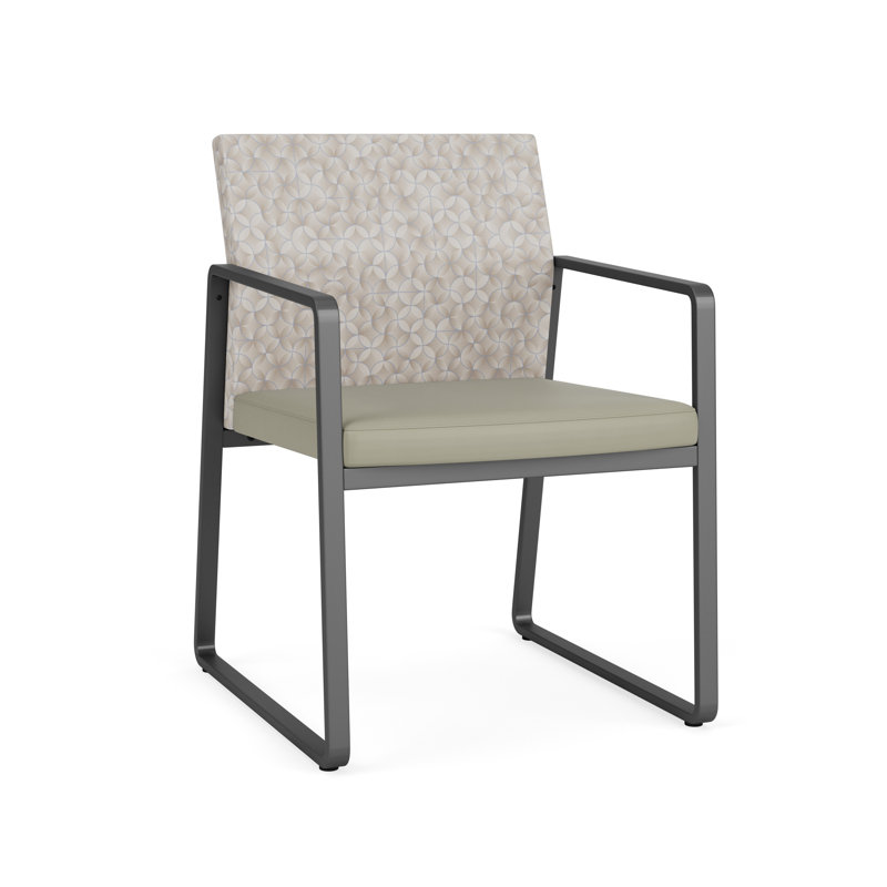 Chaise d'invité Gansett, Anthracite, Tissu bleu ciel Adler
