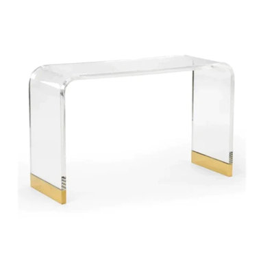 Console en acrylique doré